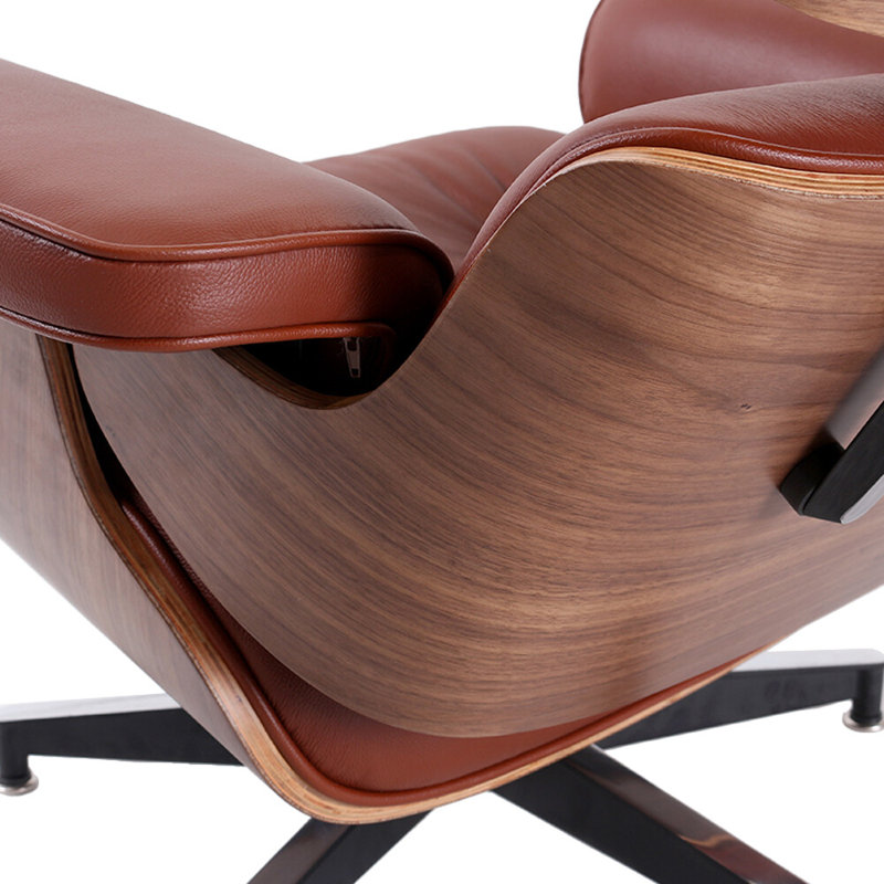 Raivo Upholstered Swivel Accent Chair, Brown Leather