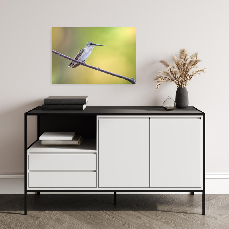 Colibri vert paisible, délicat, paisible et serein, oiseau de la forêt, nature, affiche murale, 16" H x 24" W