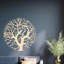 Abstrait art mural circulaire d'arbre - ACM blanc (46 po x 46 po)-1654340321-1654340323