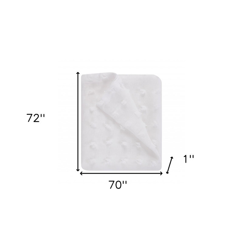White Puff Sheer Shower Curtain