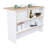 Meesam Crete Kitchen Island Pearl, White/Light Pine