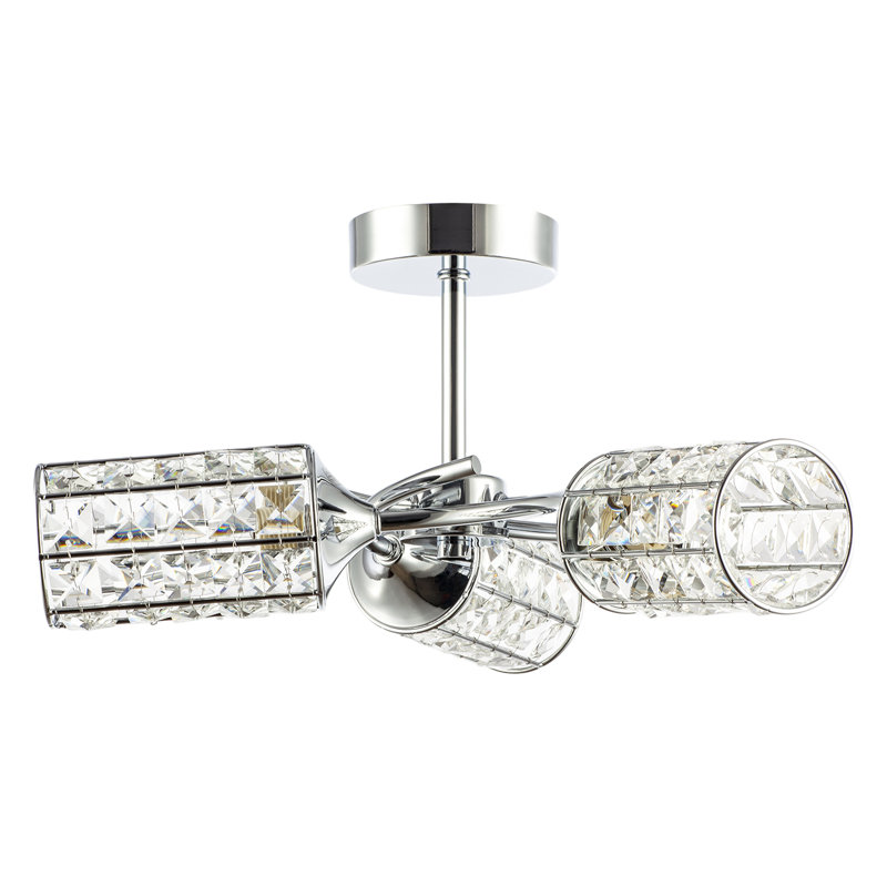 Semi Flush Mount, Chrome, Silver