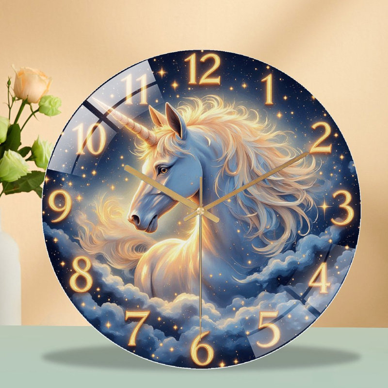 Horloge murale en forme de licorne