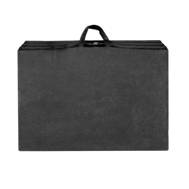 Twin Black Suede Tri-Fold Mattress with Mesh Sides