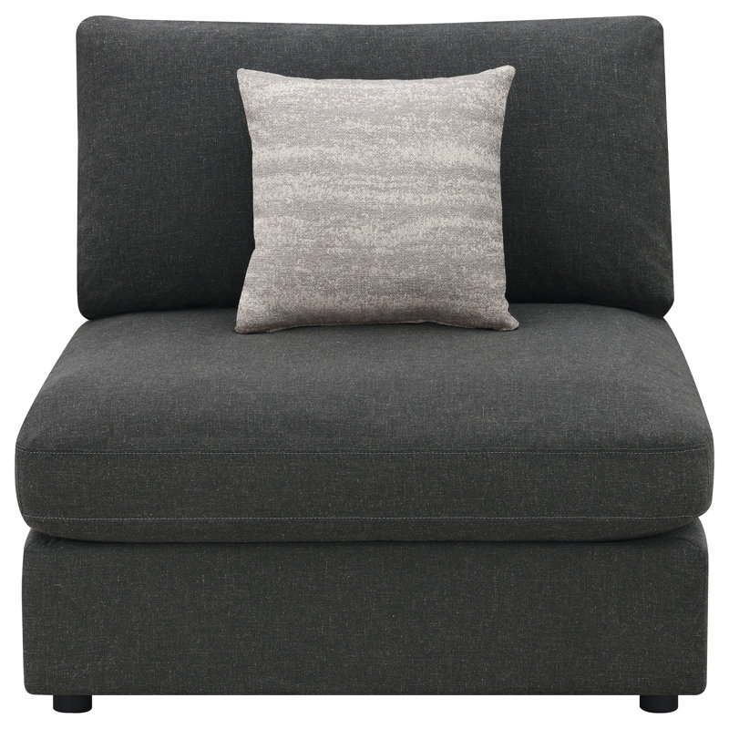 Chaise polyvalente rembourrée gris anthracite rembourrée avec coussins détachables Duncan