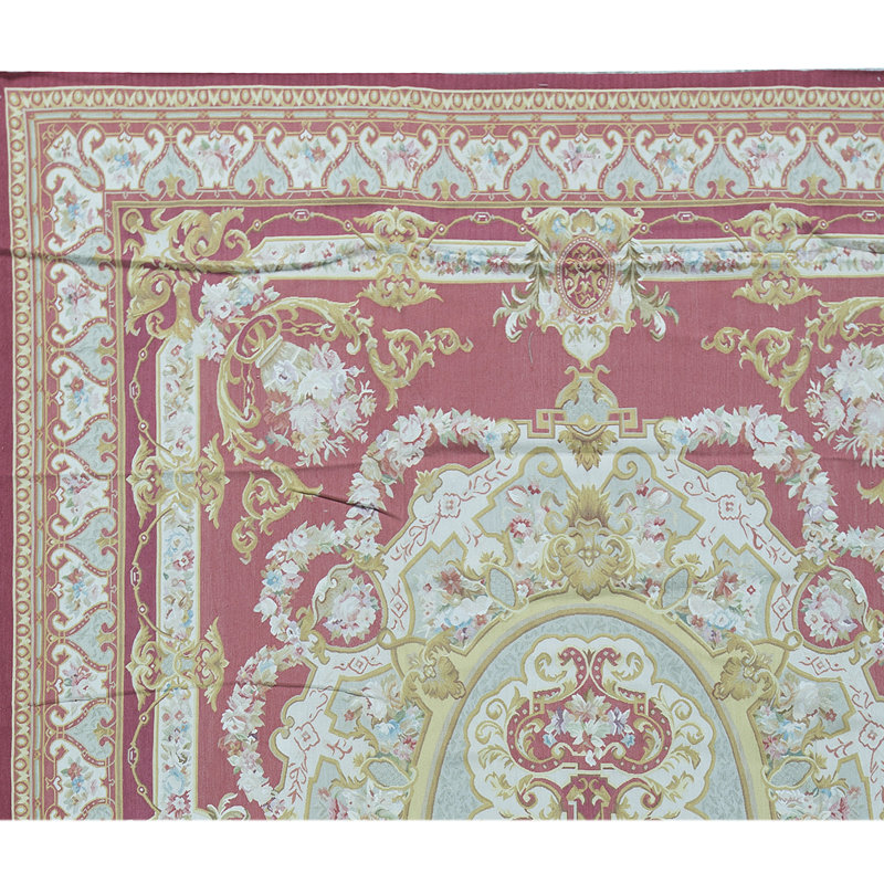 Hand-Knotted High-Quality Red and Gold Area Rug