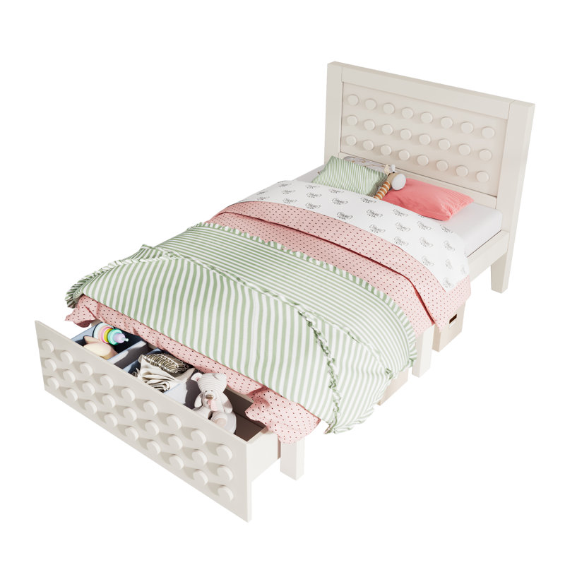 Solid Wood Bed, White