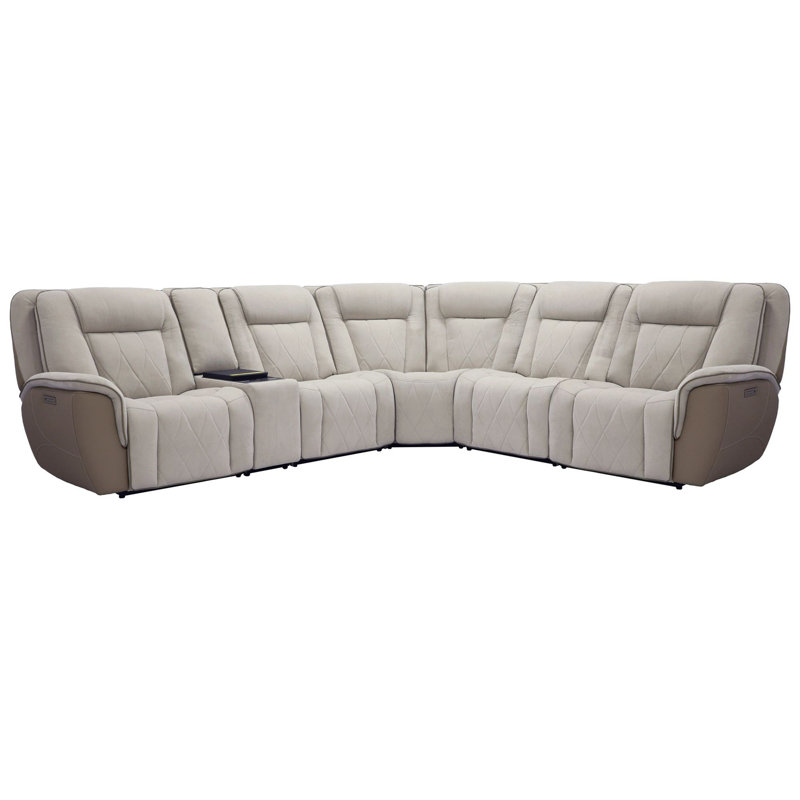 Canapé d'angle modulaire 6 pièces zéro gravité à inclinaison électrique avec console réfrigérée pour boissons