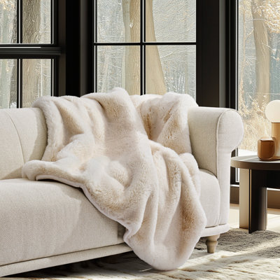 Luxury Soft Faux Chinchilla Fur Throw Blanket 1220GSM