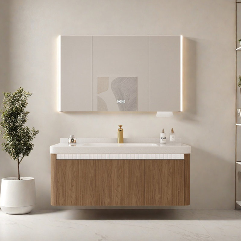 Minimalist retro style bathroom cabinet