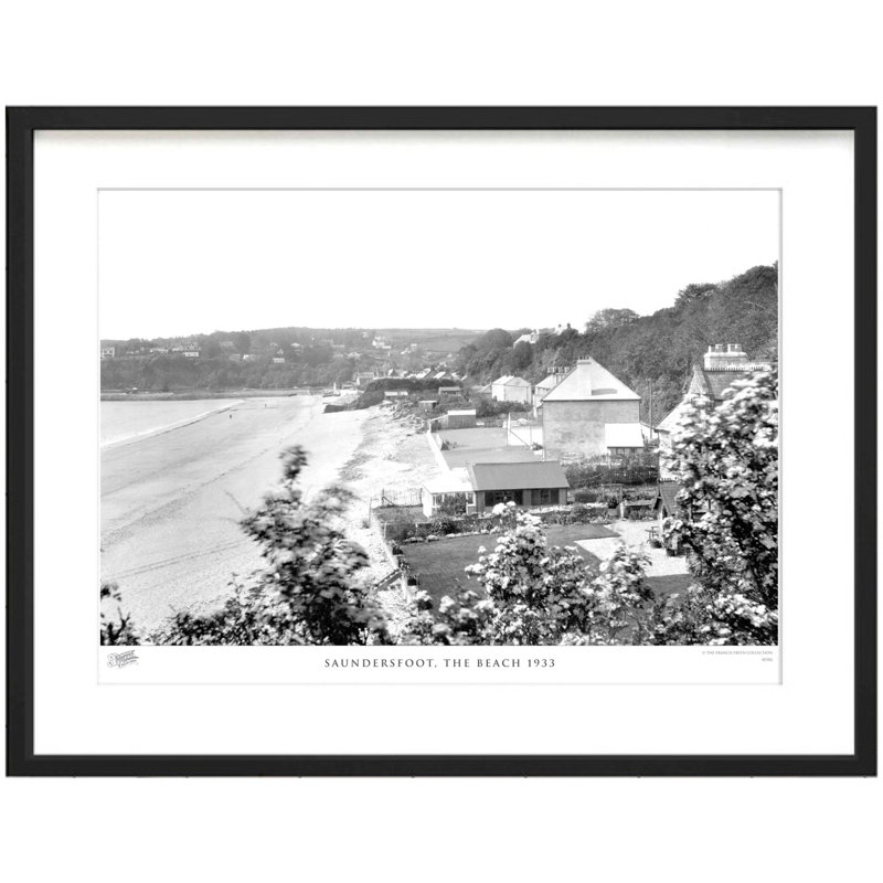 Saundersfoot, The Beach 1933 by Francis Frith - Single Picture Frame Print, 60cm H x 80cm W x 2.3cm D