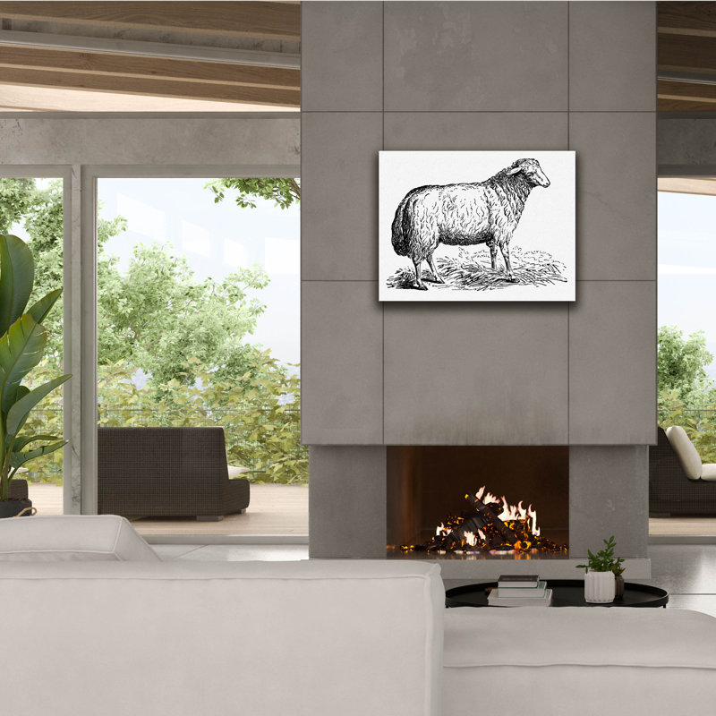 «Ewe» par Art Licensing Studio, art mural sur toile, H 26 po x l 34 po x P 1,5 po