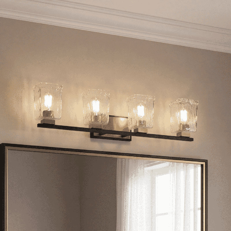 Éclairage pour meuble-lavabo de salle de bain Savney House Sidney, H 8 po x l 32 po x P 32 po, Quatre lumières