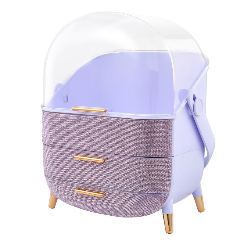 HIPS；Rhinestone Makeup Organiser, Purple