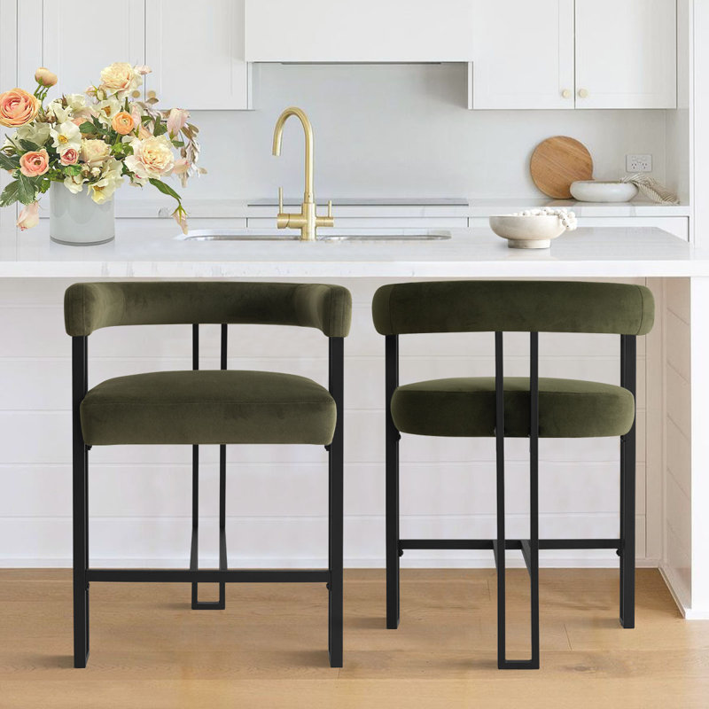 Tabouret de comptoir 24 po Modern, Vert olive