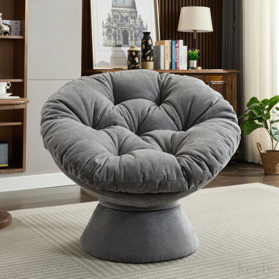 Malaeya 33.07'' Wide Tufted Chenille Swivel Barrel Chair -  Latitude RunÂ®, 4AB5FB00DB4C4C80865355DFE9FC5E6F