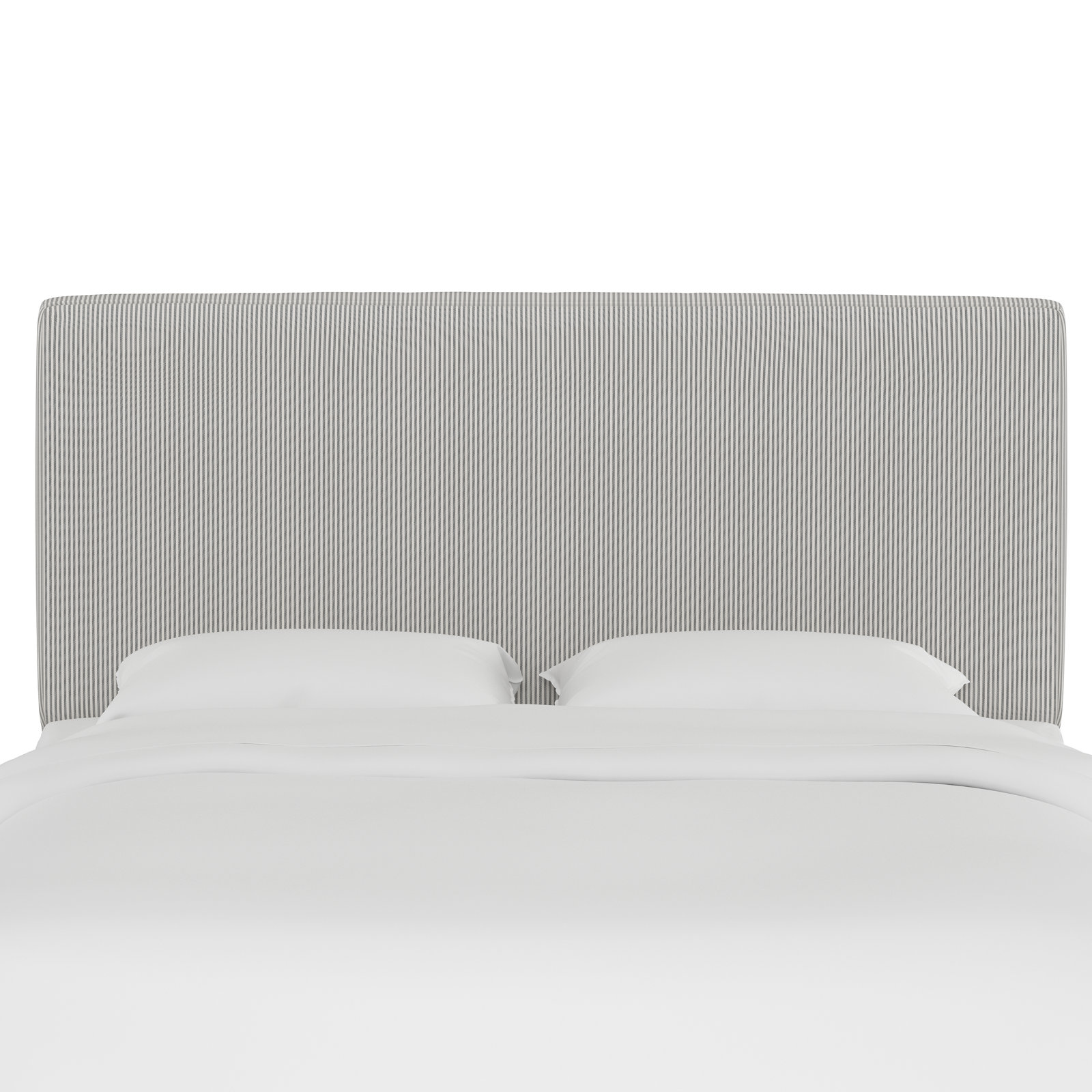 Marquise Upholstered Headboard, Full, Oxford Stripe Charcoal
