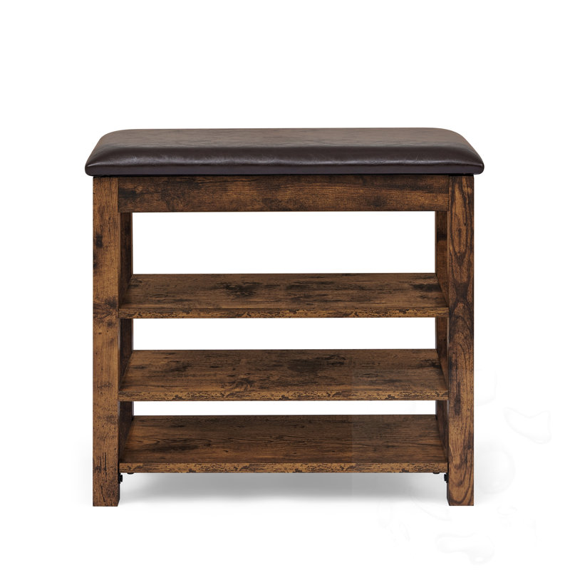 Shoe-Changing Bench With Seat And Open Shelves