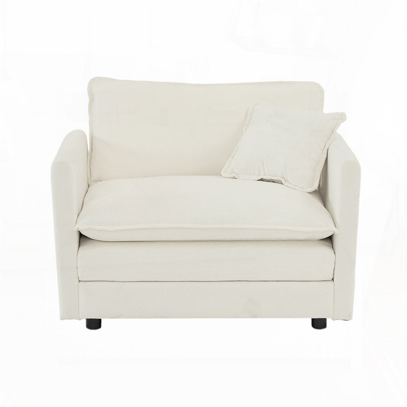 Ensemble de chaises avec accoudoirs rembourrés Chenille, Ivoire ivoire