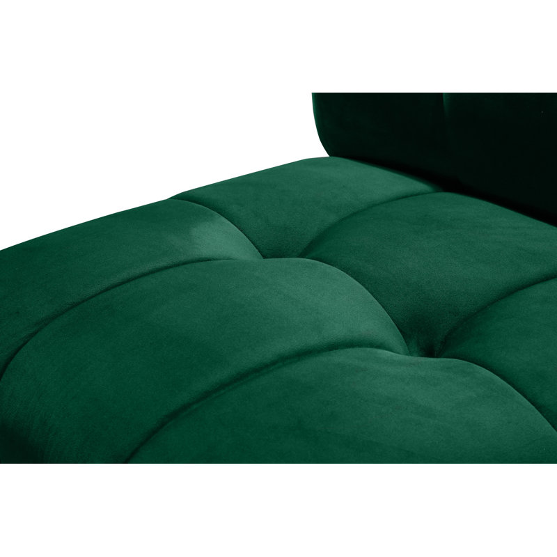 Jedson Velvet Sectional Symmetrical, Green Velvet