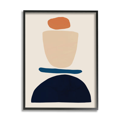 Formes abstraites occidentales, orange et bleu par Victoria Barnes - impression