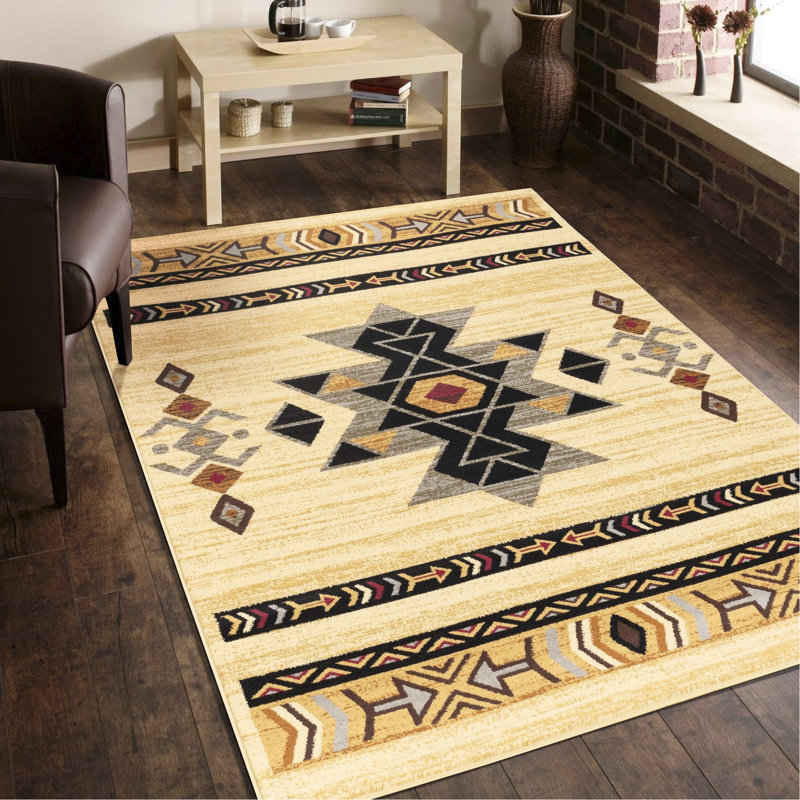 Le tapis en polypropylène crème de 2 pi x 3 pi, teinté, ajoute du confort au tapis de salon, 24 po 36 po, polypropylène, teinté, réconfortez votre espace