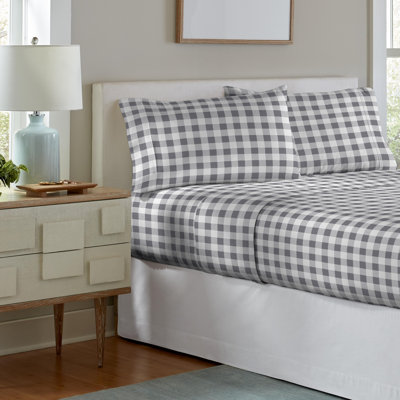 Pointehaven 180 GSM Printed Flannel 100% Cotton Deep Pocket Sheet Set