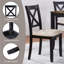 Ensemble de salle à manger rectangulaire 6 pièces avec banc, noir foncé et chêne deux tons, style maison de campagne pour la cuisine ou la salle à manger