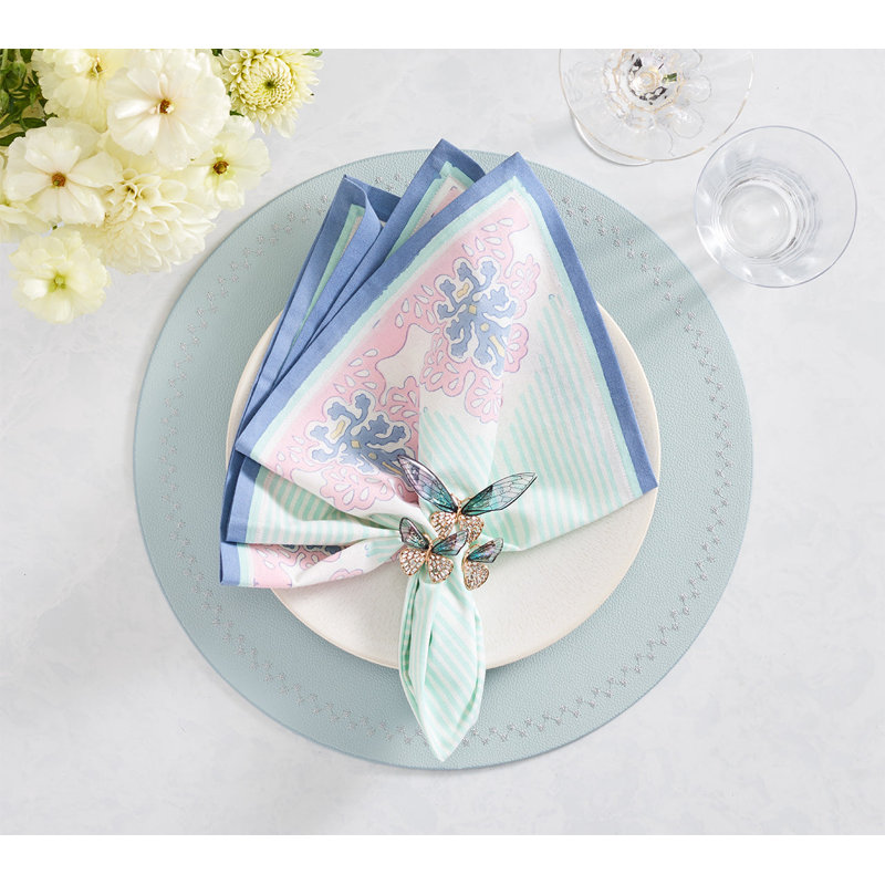 Filigree Napkin, White/Sorbet