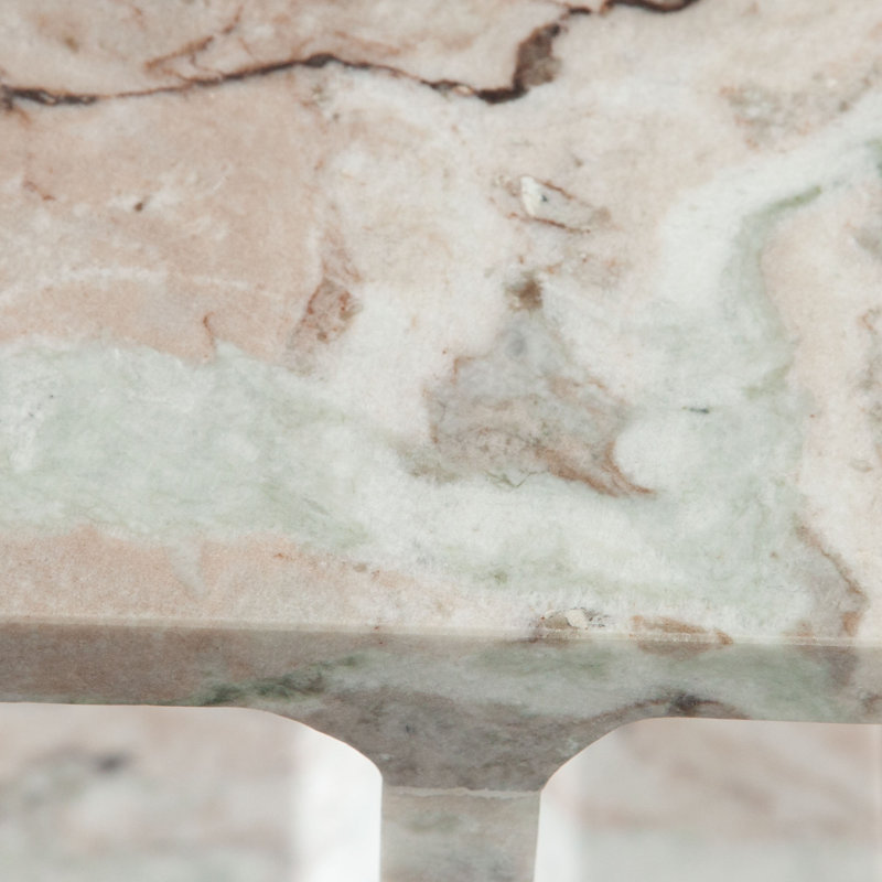 Natural Marble I-Beam Accent Table, 15 x 12 x 18