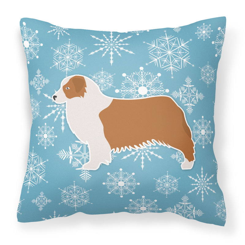 Coussin intérieur/extérieur en flocons d’hiver, H 18 po x l 18 po x P 3 po