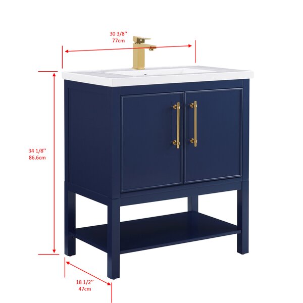 Sand & Stable Jewell 29.84'' Free Standing Single Bathroom Vanity with ...