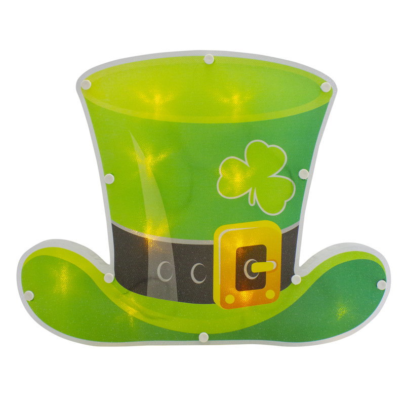 Silhouette de fenêtre avec minuterie à DEL avec minuterie 12,5 "Irish St. Patrick’s Day