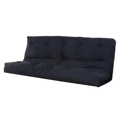 Hallettsville Transitional 6" Reversible Tufted Full Futon Mattress in Black