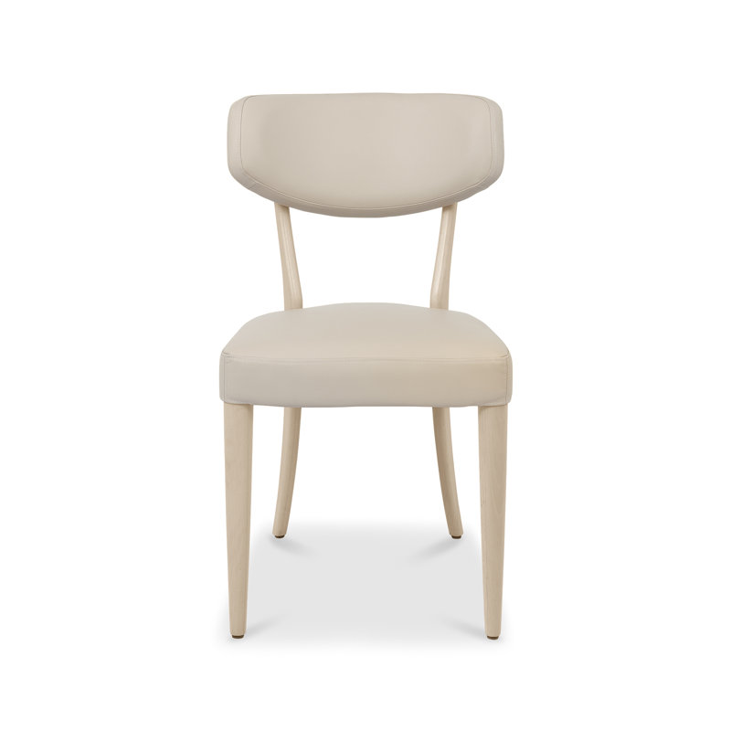 19cm H Upholstered Side Chair, Beige Wood