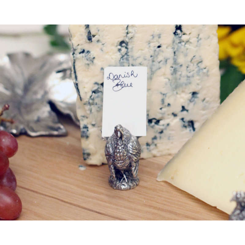 Harvest Pewter Turkey Place Card Holder