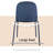 Appley Modern Stackable Dining Chairs – Set of 2, Plastic Seat with Padded Cushion & Metal Legs for Kitchen or Dining Room, Blue-294867135