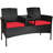 Outdoor Rattan 54.5'' Wide Conversation Furniture Set With Table-247914007
