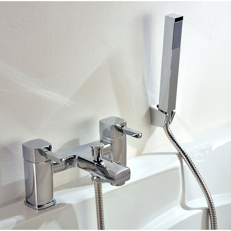 Morden 2 Handle Deck Bath Shower Mixer Bath Filler with Diverter