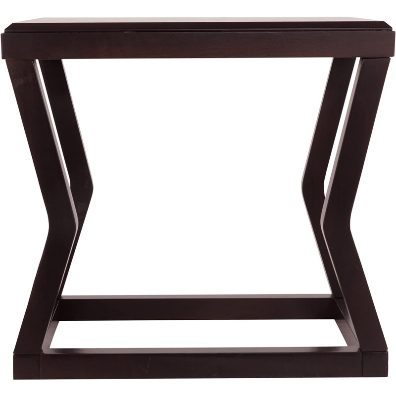 Espresso Rectangular Wood and Glass End Table