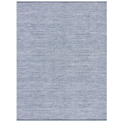 Dunlap Flat Weave Cotton Navy/Blue Modern Rug