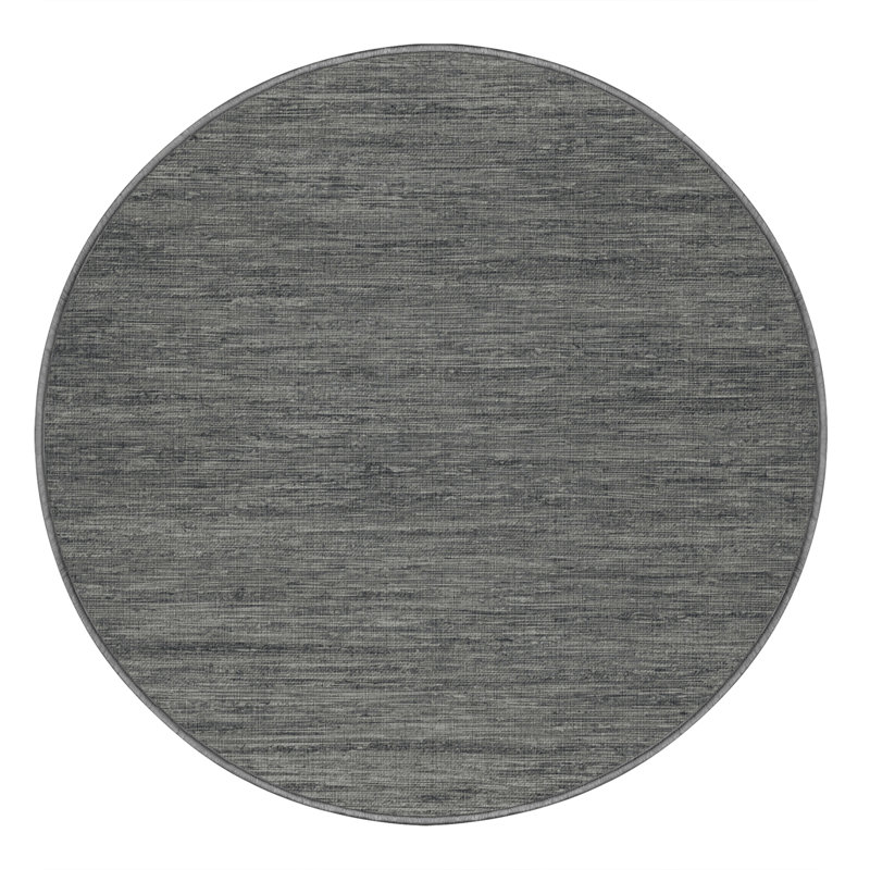 Tapis brun uni lavable à la machine, Rond 6 pi