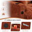 Canapés modulaires de 77,2 po de large avec méridienne et rangement, canapé rembourré en chenille 3 places avec repose-pieds, orange-1904473358