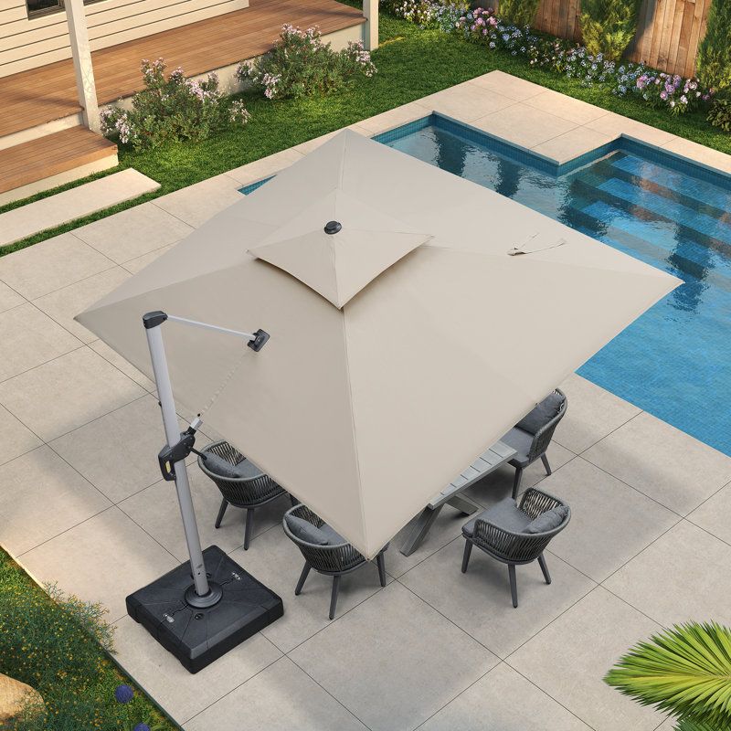 274cm X 335cm Rectangular Cantilever Parasol, Beige
