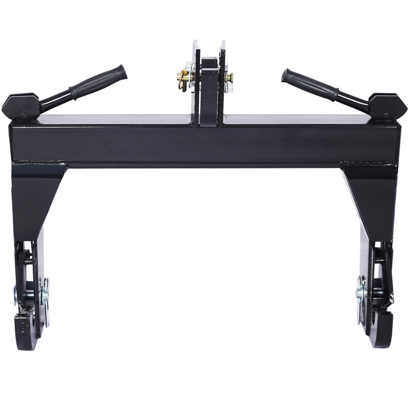 Attelage rapide pour tracteur, acier allié, monobloc, attelage 3 points, noir, capacité de 1360 kg pour une fixation facile des outils