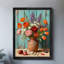 Art encadré noir, arrangement floral simple et rétro, impressions de style rétro-1114366632