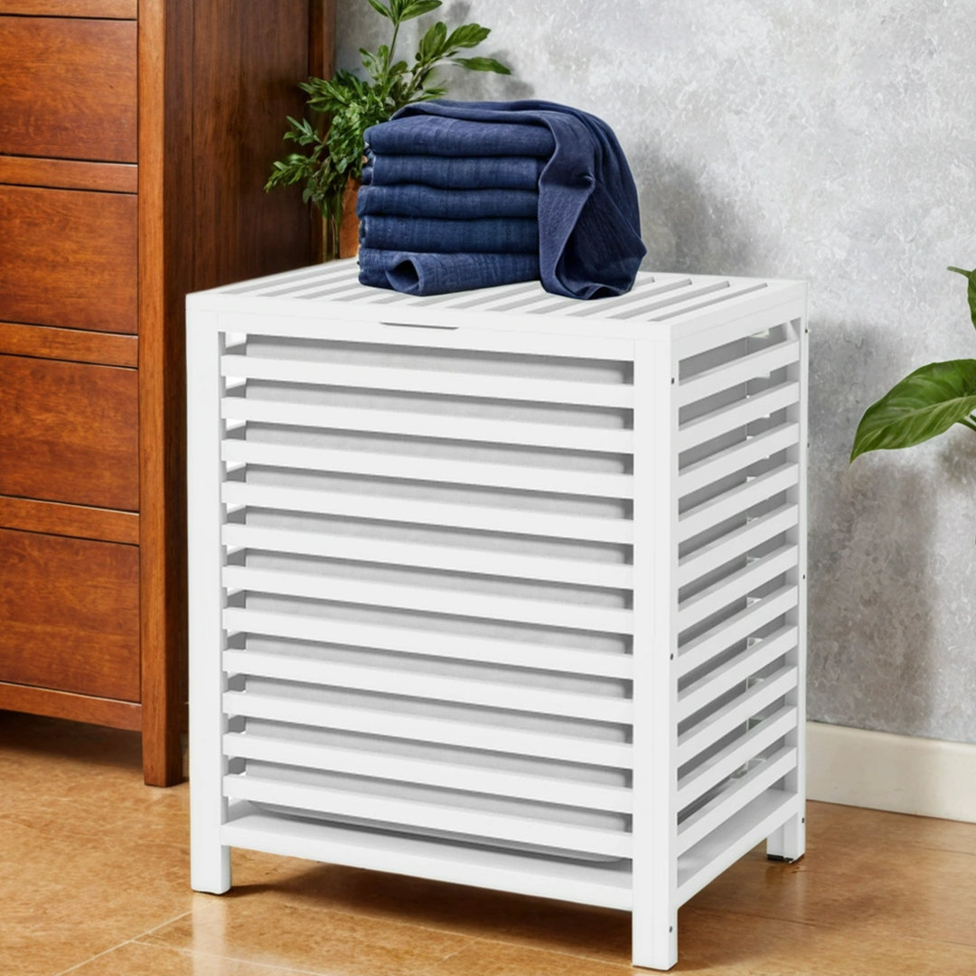 Bamboo Laundry Hamper With Lid, Laundry Basket With Removable Liner Bag, Dirty Clothes Hamper Ebern Designs