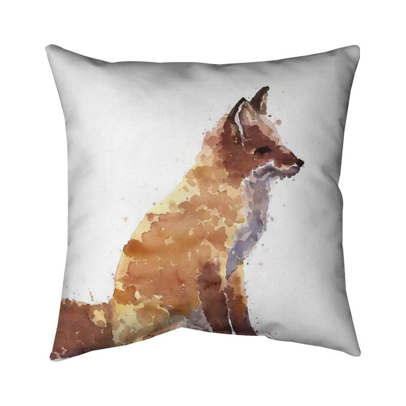 Red fox - 16"x16" Throw pillow cover - Poly twill - Print on demand