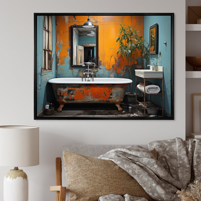 Impression sur toile de salle de bain, Urban Spa Oasis Decor - salle de bain Urban Oasis II, H 24 po x l 32 po x P 1 po
