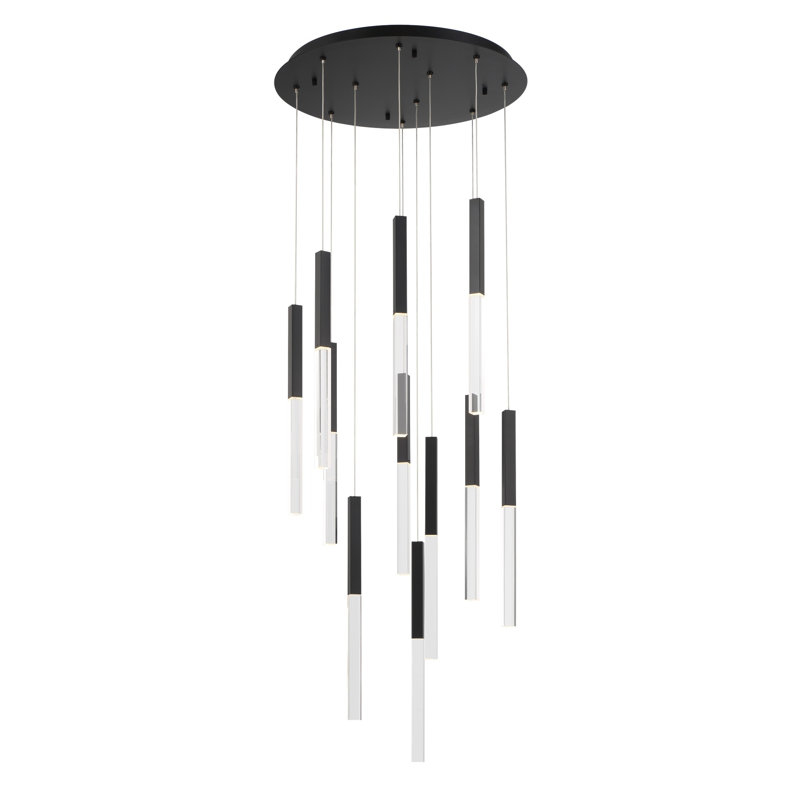 Lustre 11 lumières Benicio, Noir, noir, noir, noir
